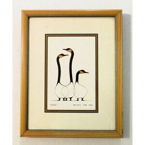 Friends Print By Benjamin Chee Chee Signed Framed Matted 12x15 Inches Vintage